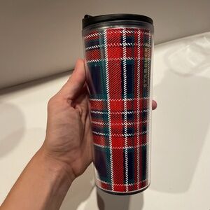 Starbucks 2017 Plaid Tartan Navy Red and Green Christmas Travel Mug